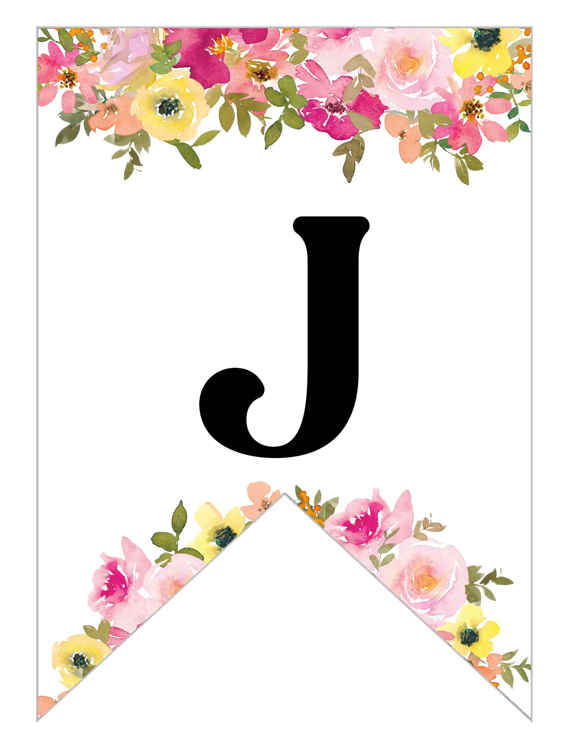 Free Printable Floral Alphabet Banner Letters Lovely Planner