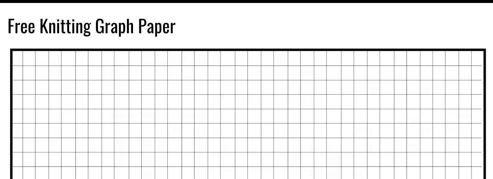 Knitting Graph Paper Free Printable