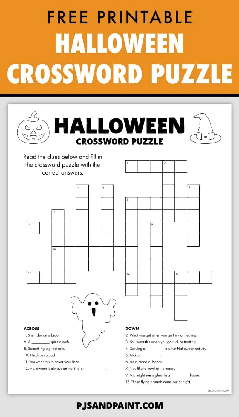 Free Halloween Printable Crossword Puzzles