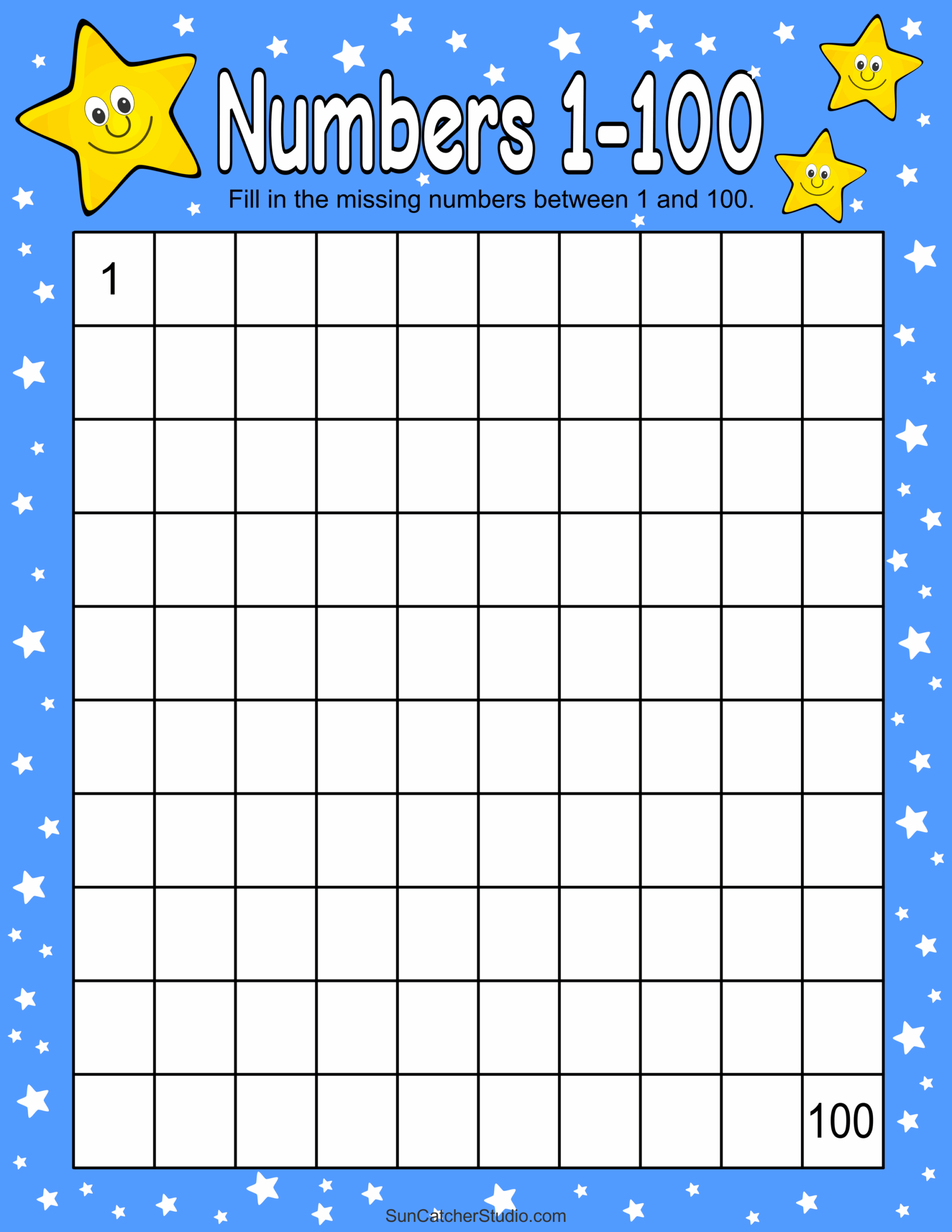 Numbers 1-100 Printable Worksheets