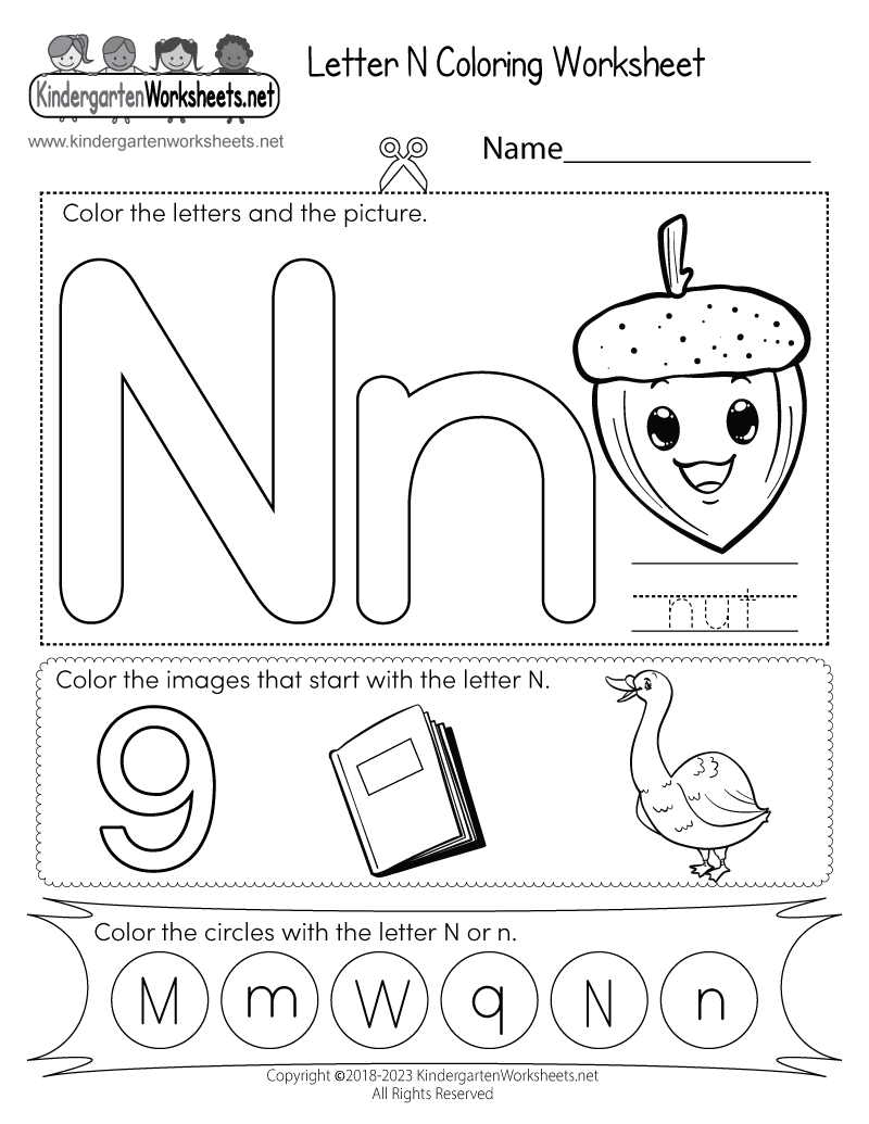Printable Letter N Worksheets