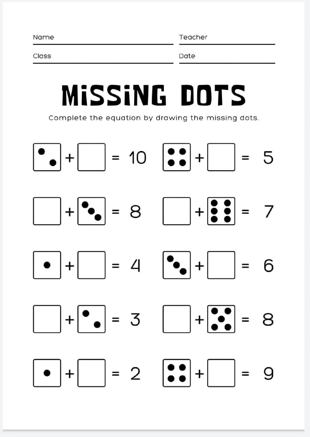 Maths Printable Worksheets