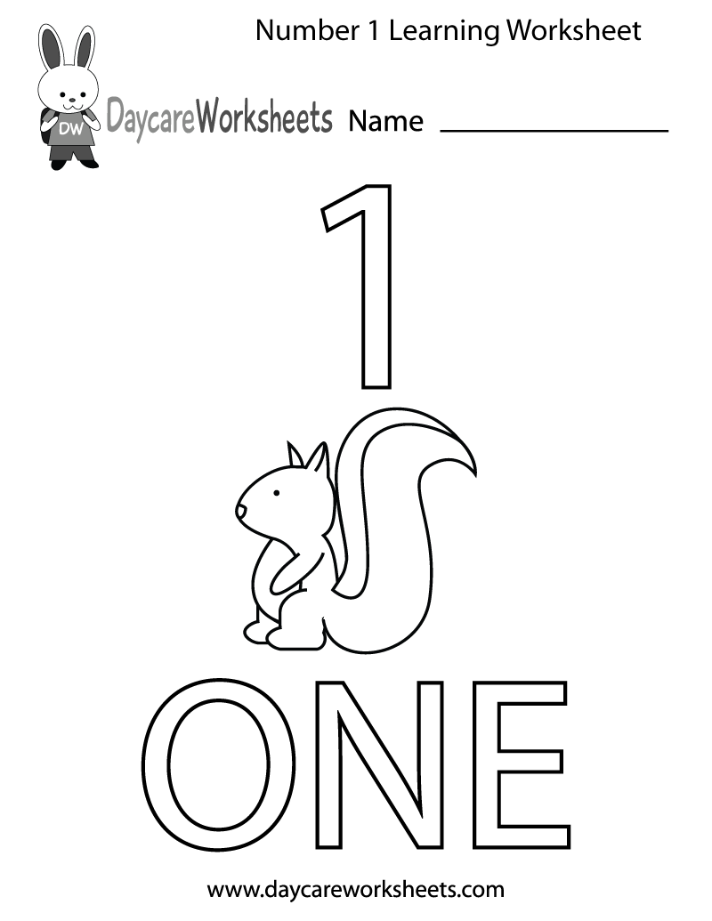 Printable Number 1 Worksheets