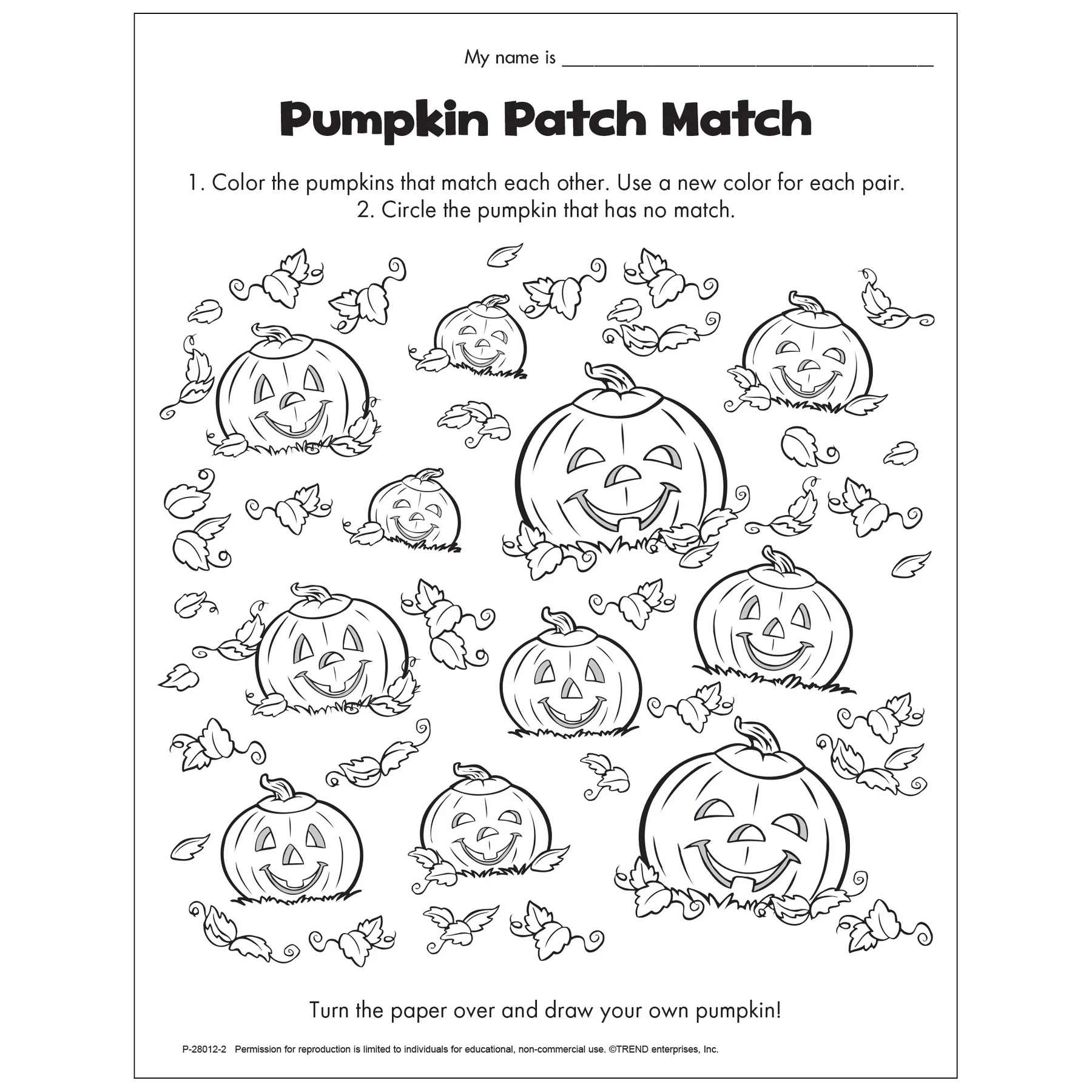 Free Pumpkin Worksheets Printable