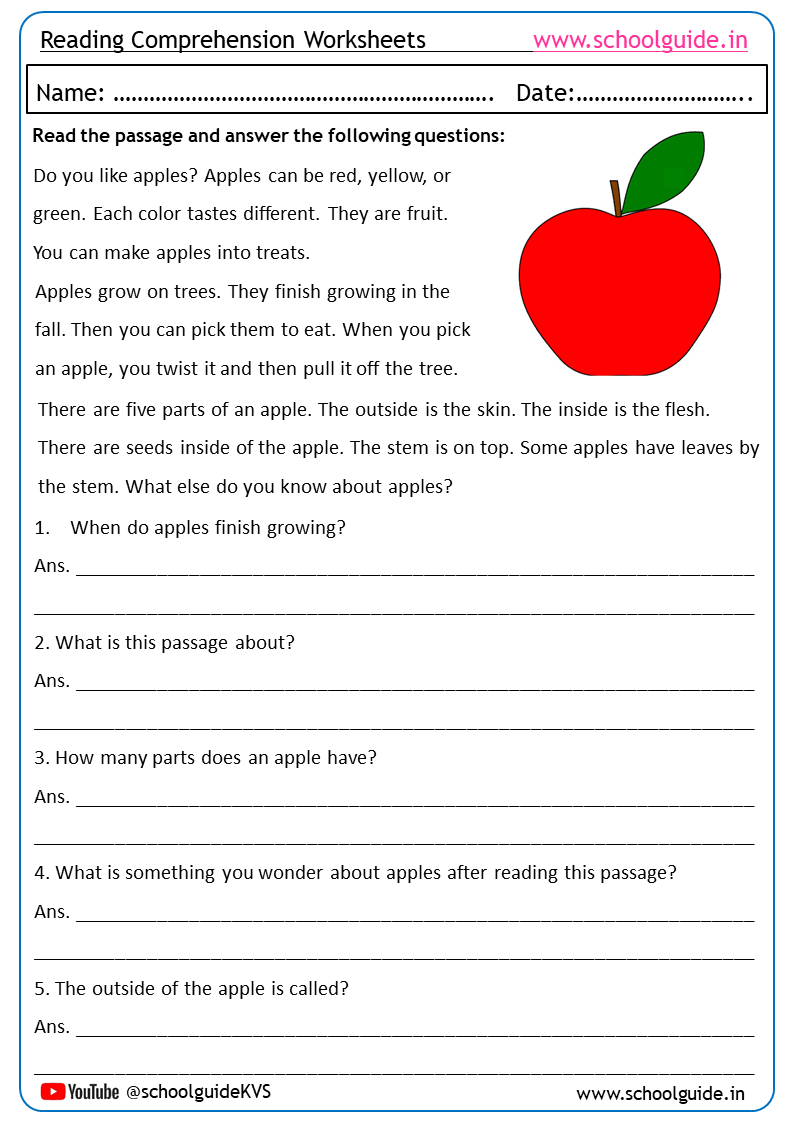 Free Printable Reading Comprehension Worksheets For 5th Grade