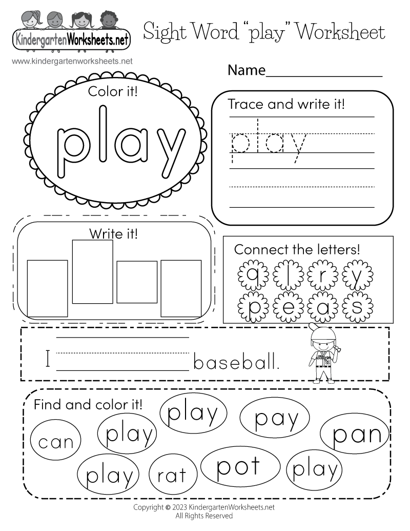 Free Printable Sight Words Worksheets