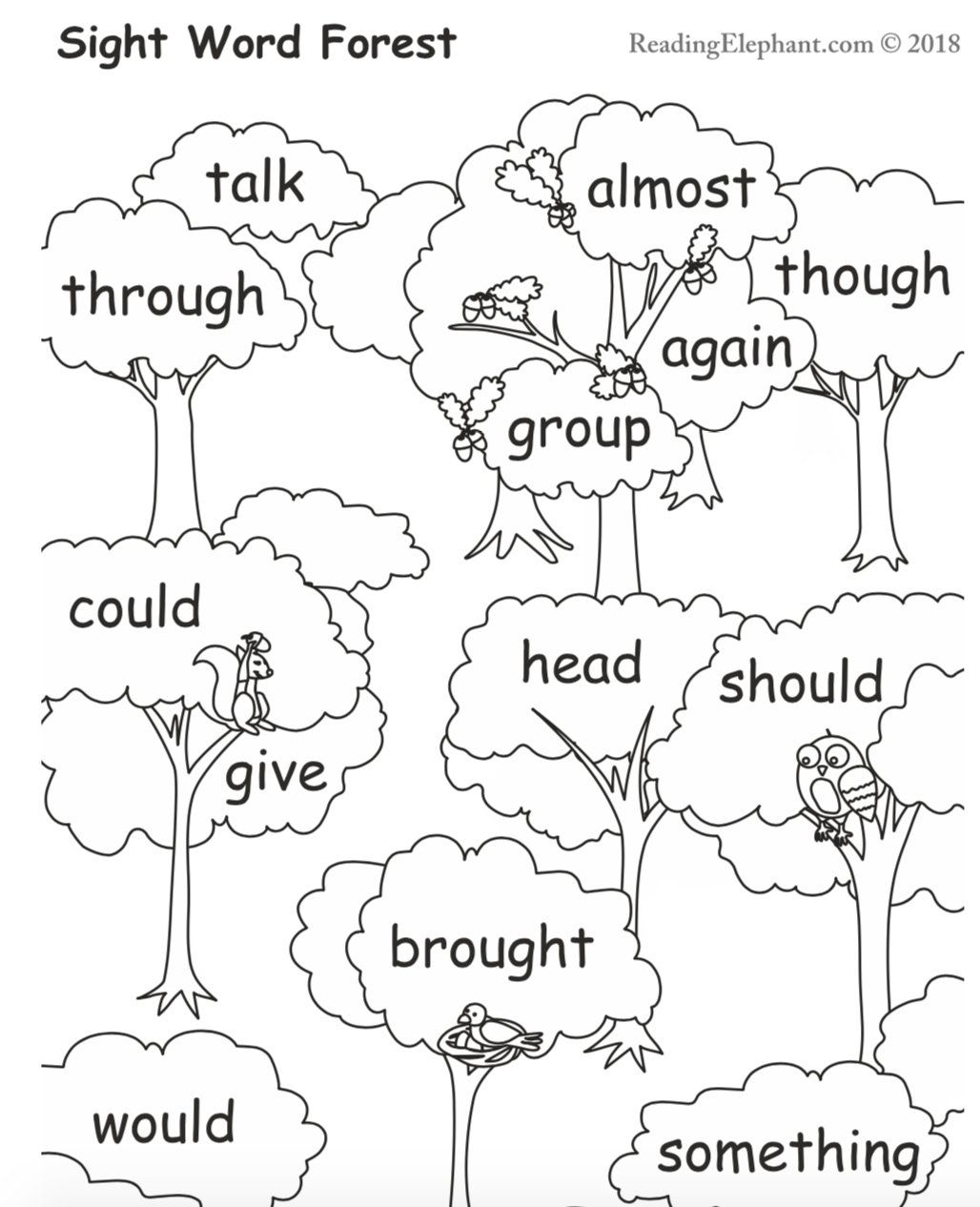 Printable Kindergarten Reading Worksheets Sight Words