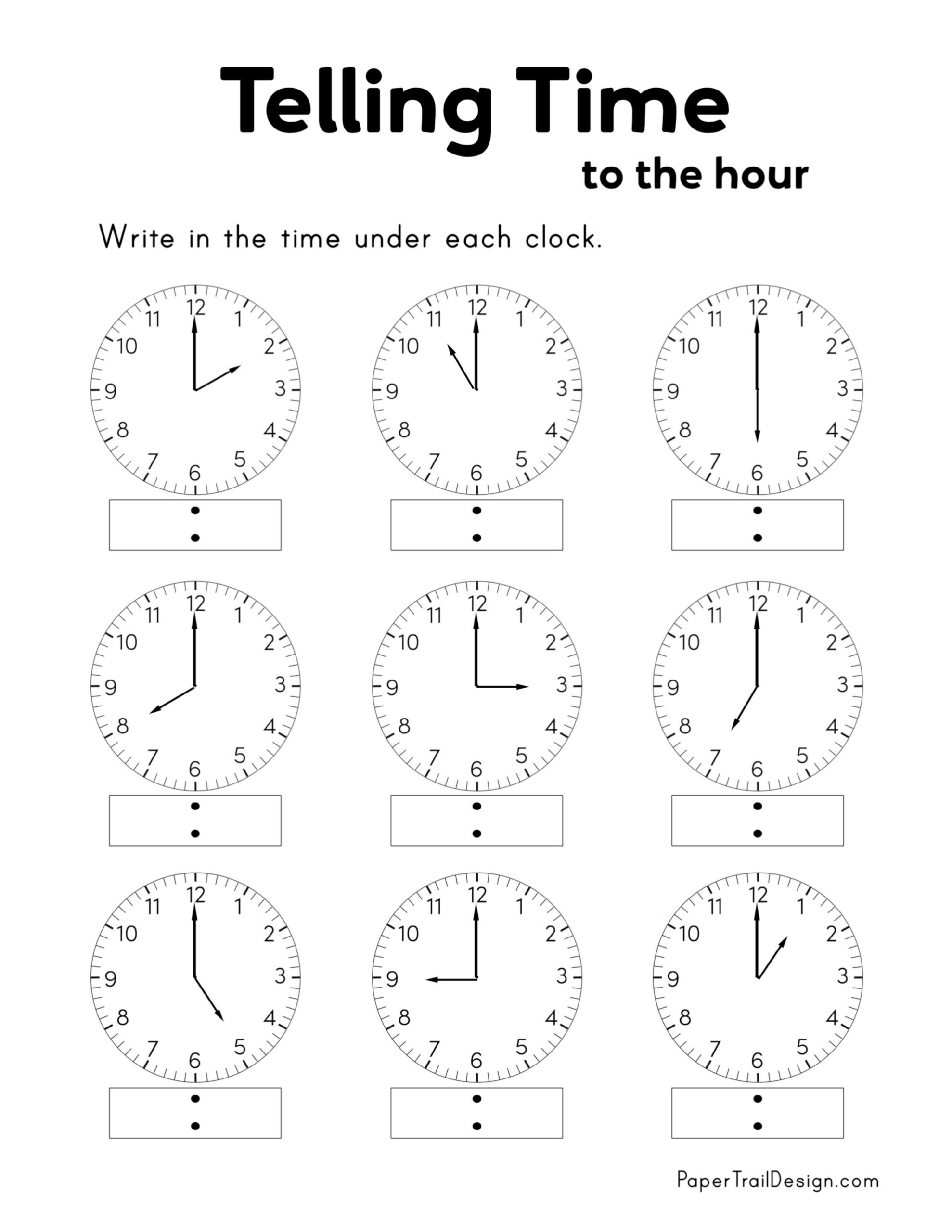 Time Worksheets Printable