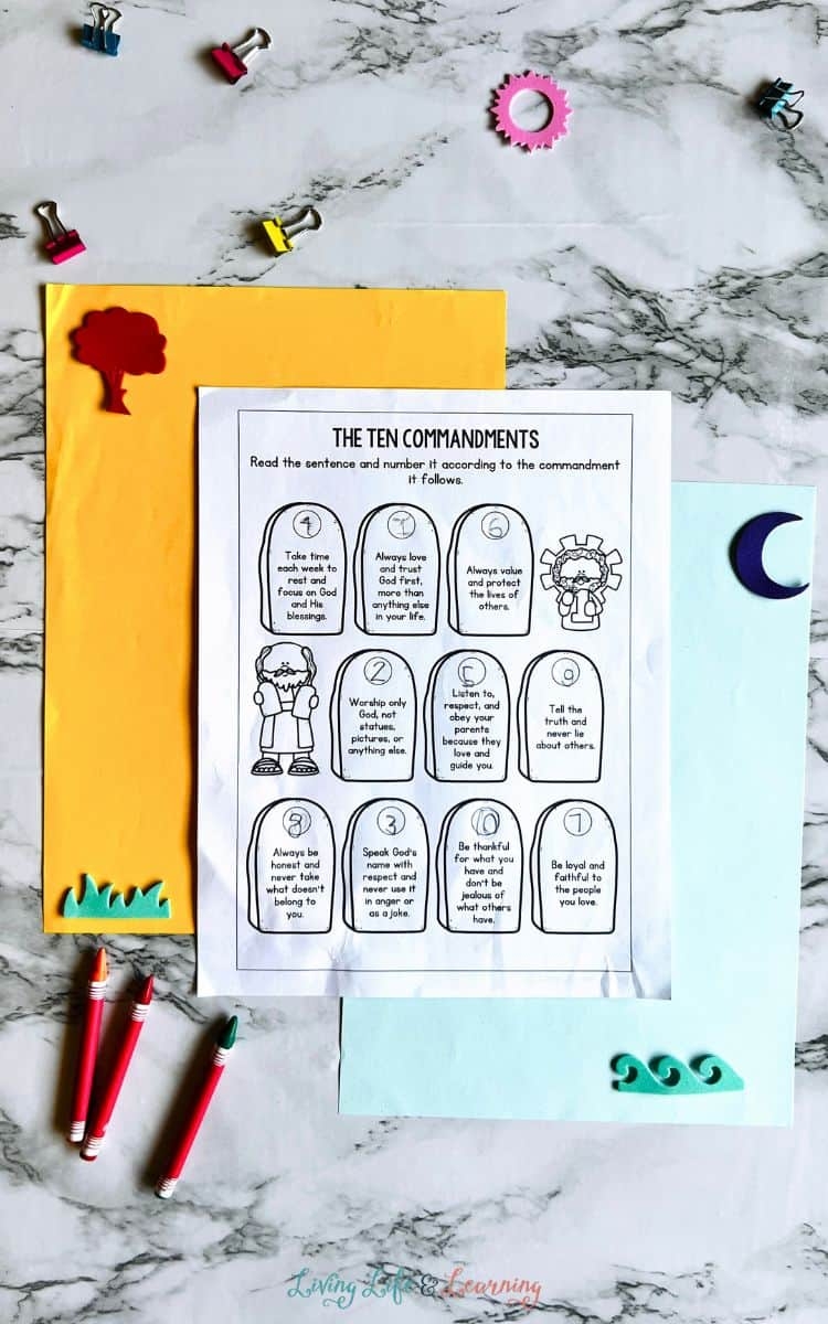 Free Printable Ten Commandments Worksheets