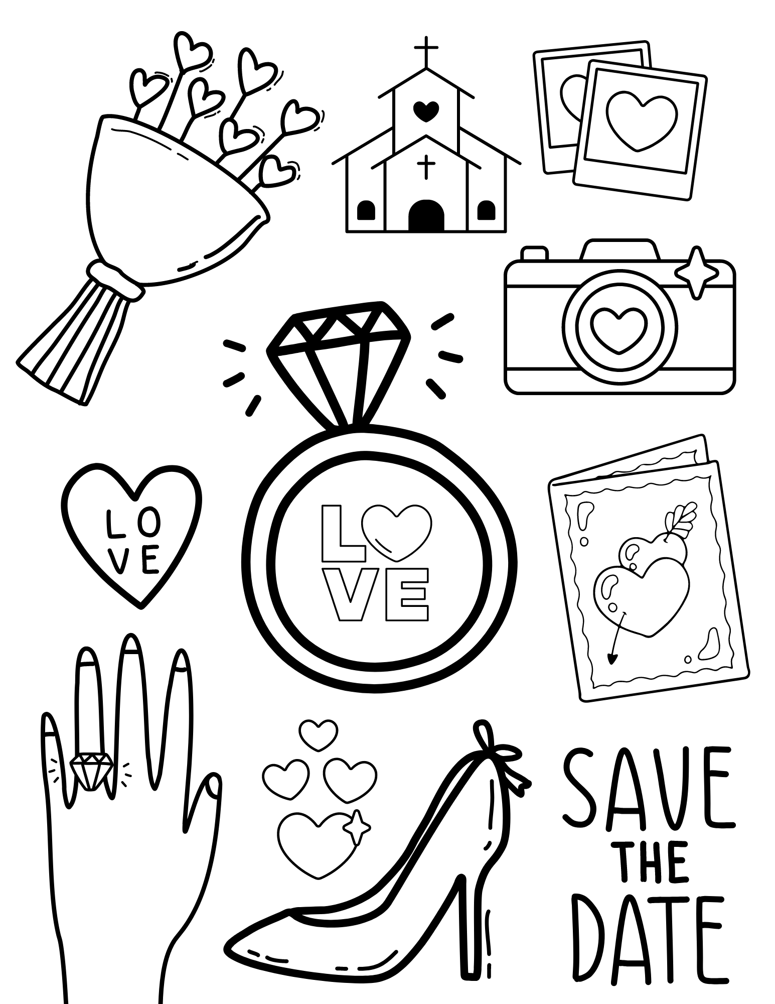 Free Printable Wedding Coloring Pages FaveCrafts