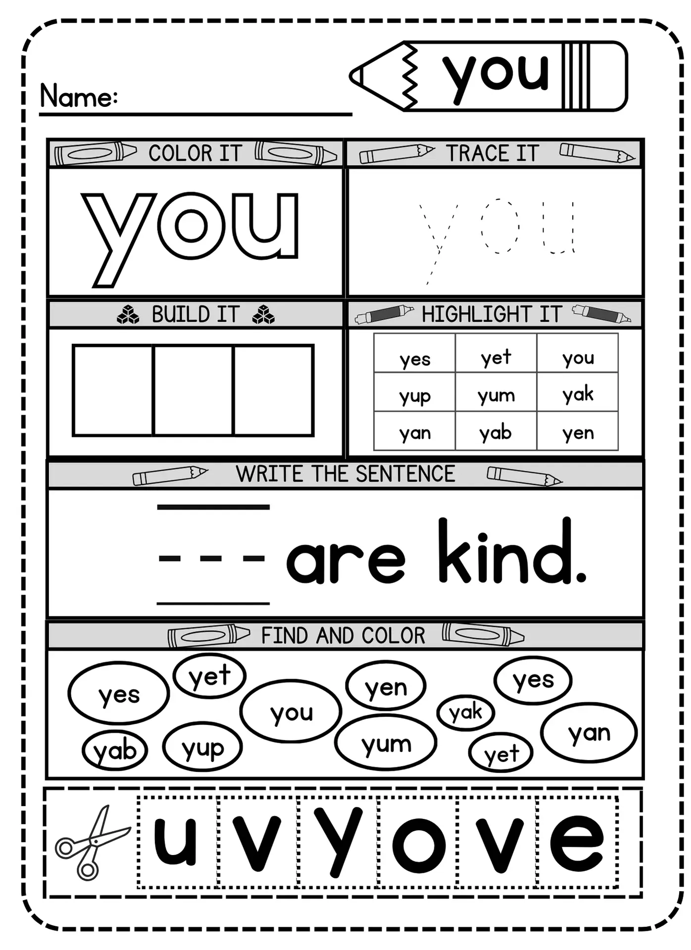 Sight Word Worksheets Free Printables