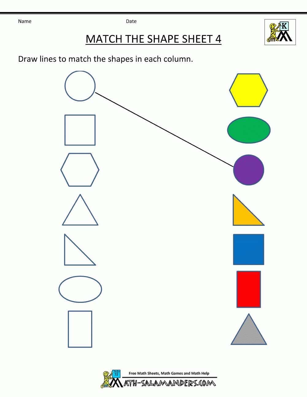 Free Printable Shapes Worksheets For Kindergarten