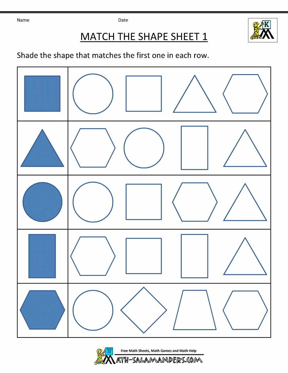 Shape Printable Worksheets