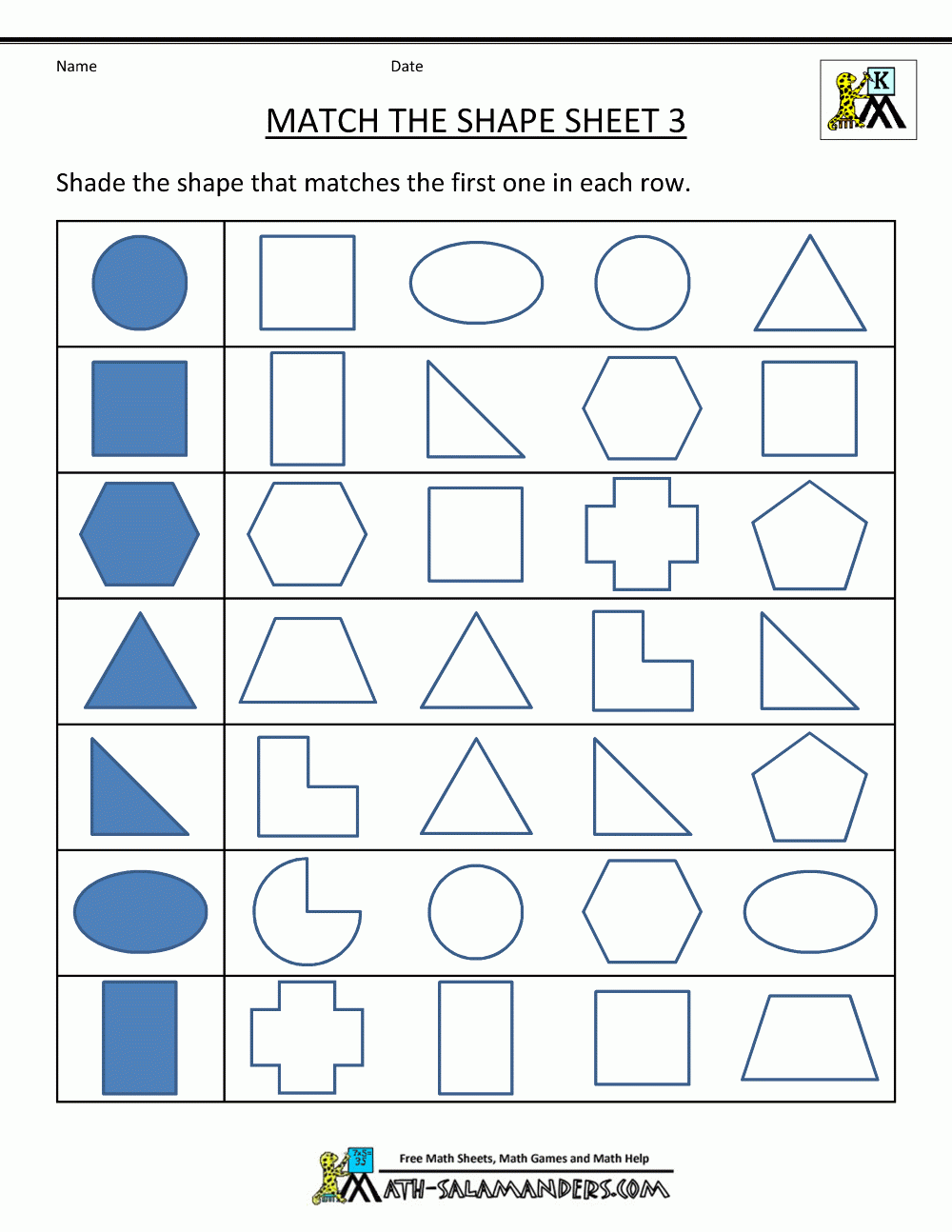 Free Printable Preschool Shapes Worksheets
