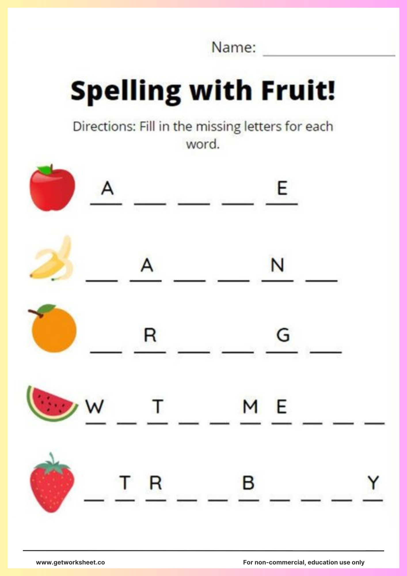 Spelling Worksheets Free Printables