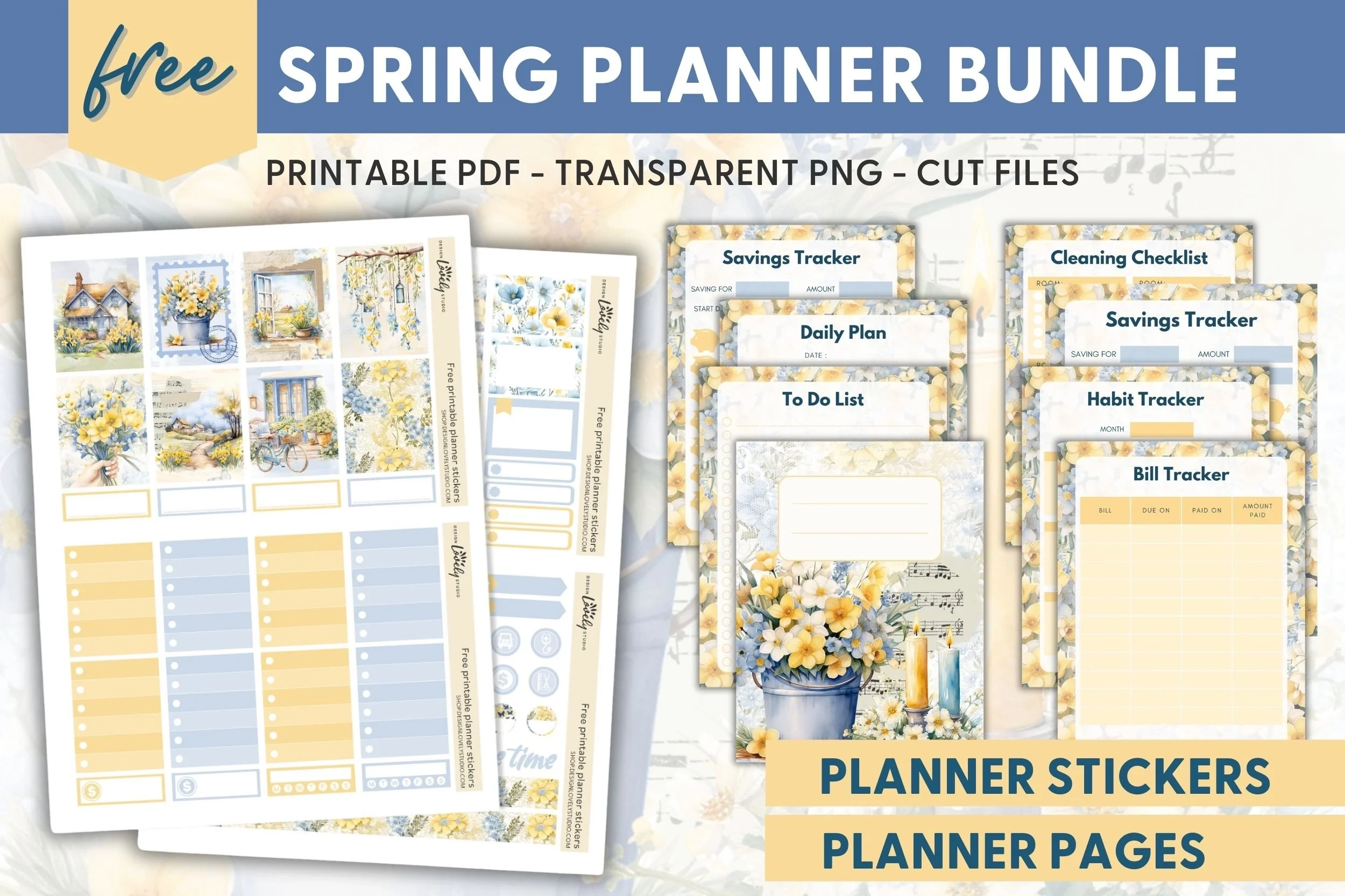 Free Spring Planner Stickers And Planner Inserts Design Lovely Studio