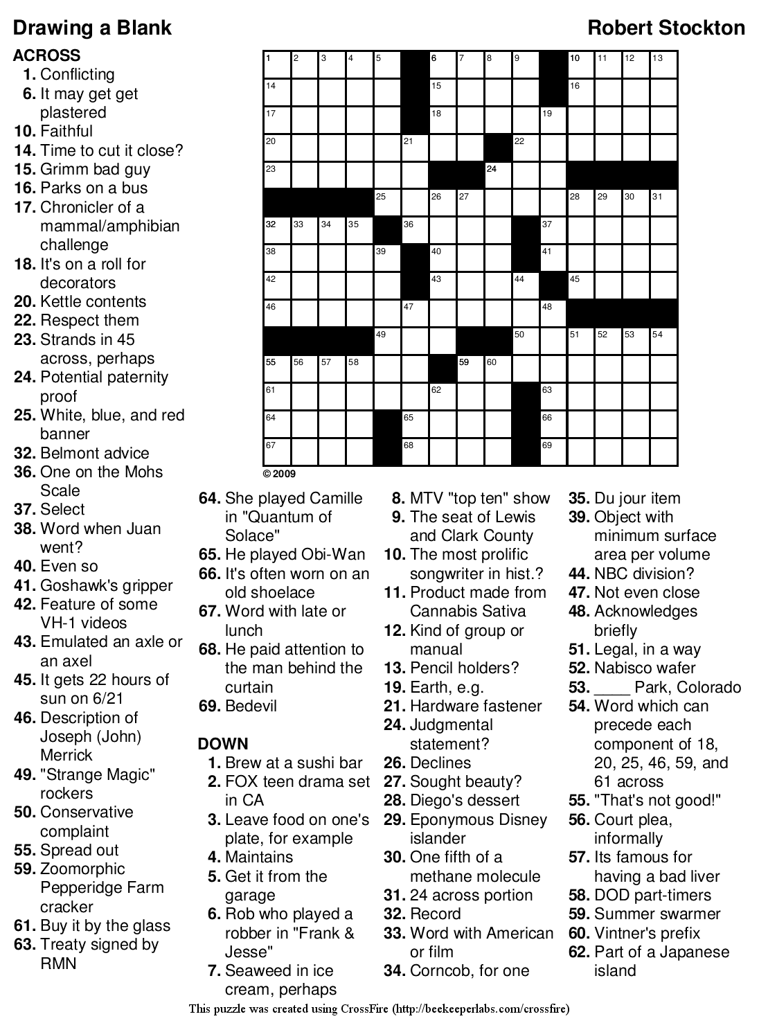 Beginning Themed Printable Crossword Puzzles
