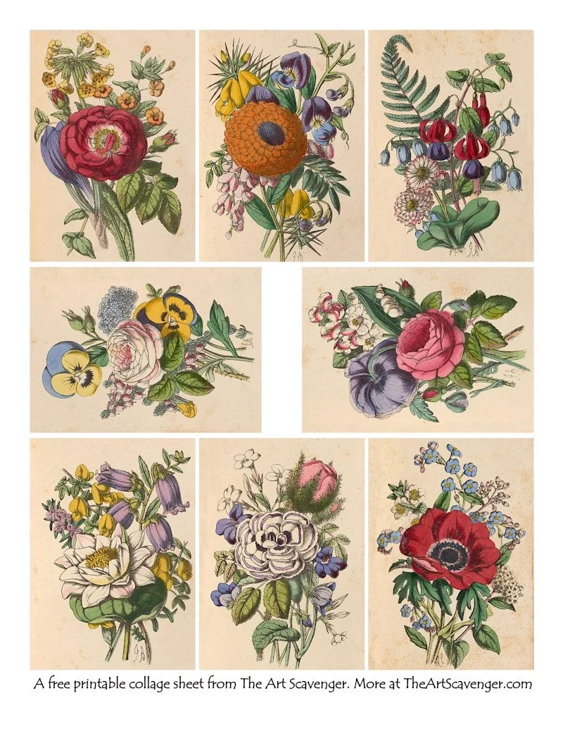 Free Printable Vintage Flower Designs