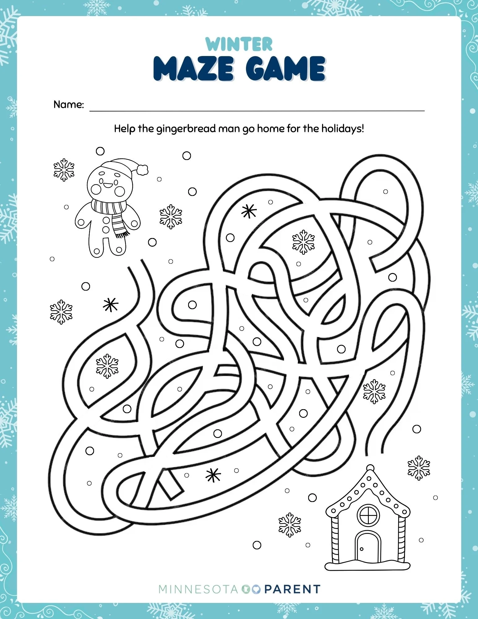 Winter Activities Printable Worksheets