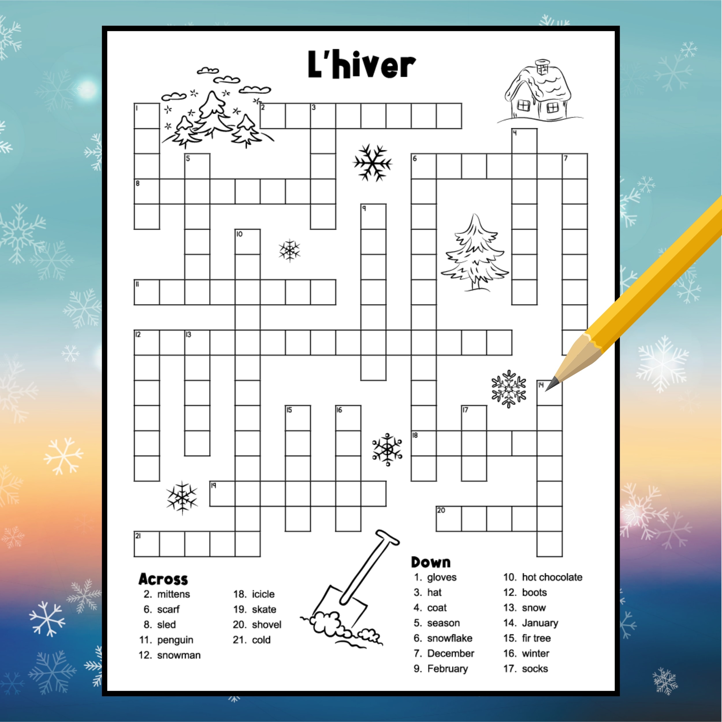 Crossword Puzzles In French Printable