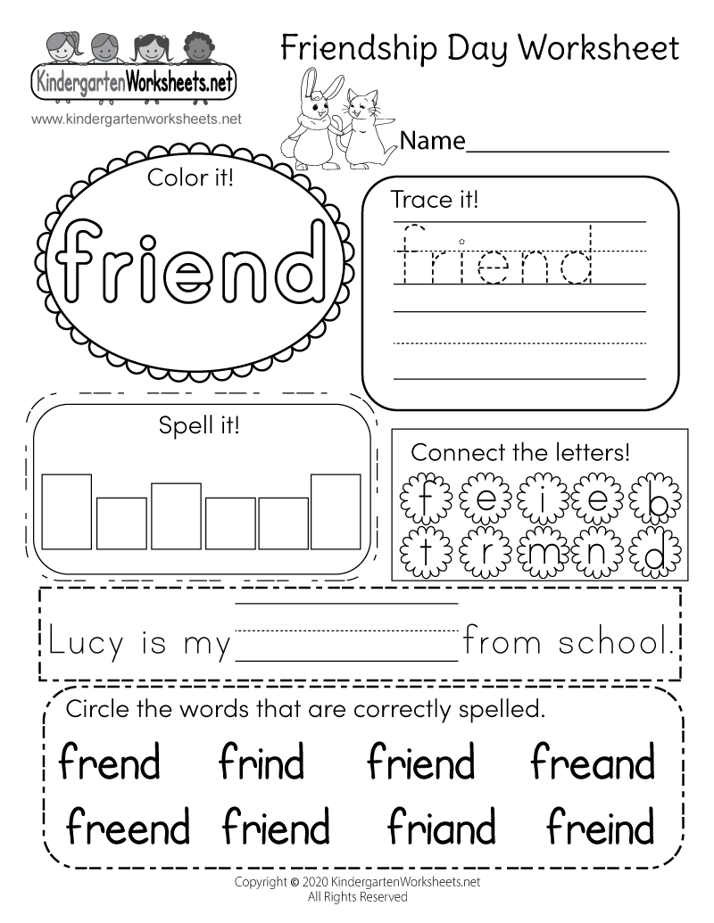 Friendship Day Worksheet Free Printable Digital amp PDF