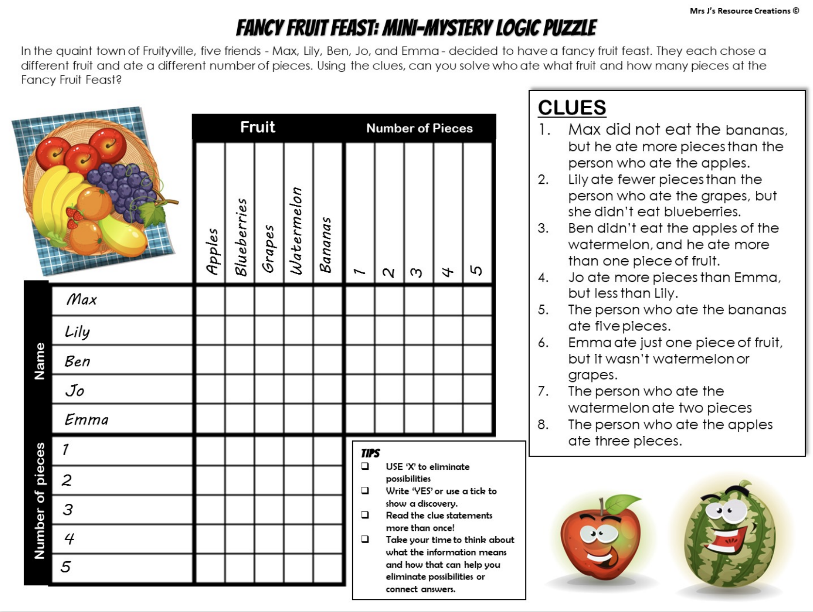 Brain Teaser Logic Puzzles Printable