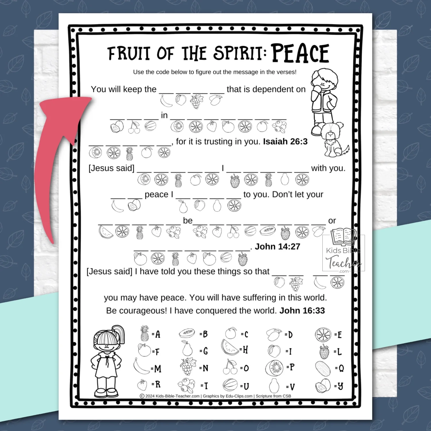 Printable Fruits Of The Holy Spirit Worksheet