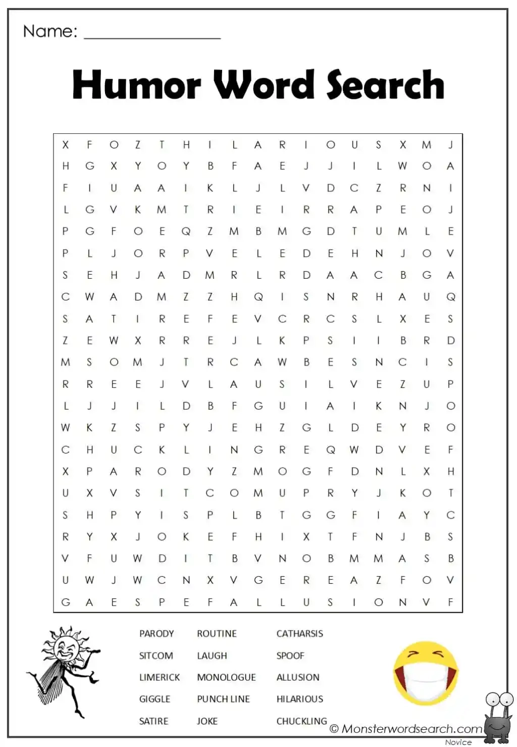 Funny Word Search Puzzles Printable