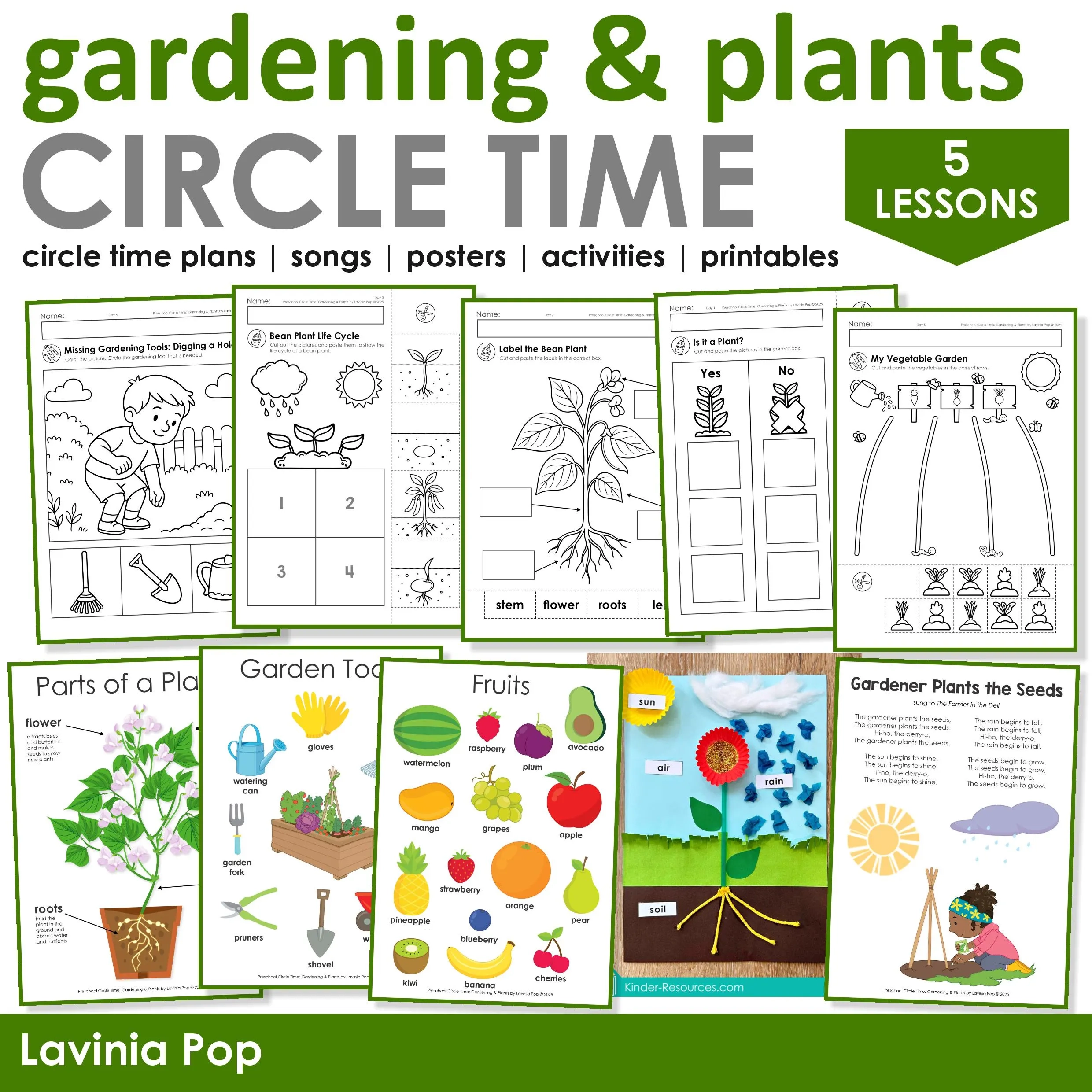 Gardening And Plants Preschool Theme Curriculum Printables 