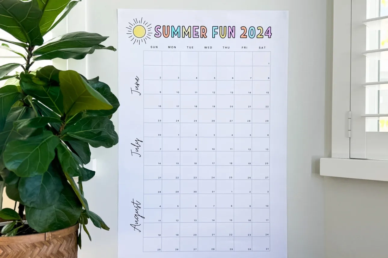 Giant Printable Summer Calendar To Keep Your Family Organized This Year Updated For 2025 The Many Little Joys