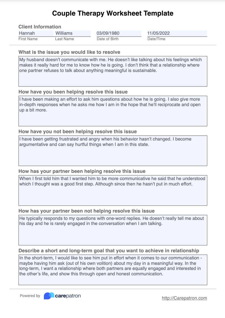 Gottman Couples Therapy Worksheets Worksheets Library