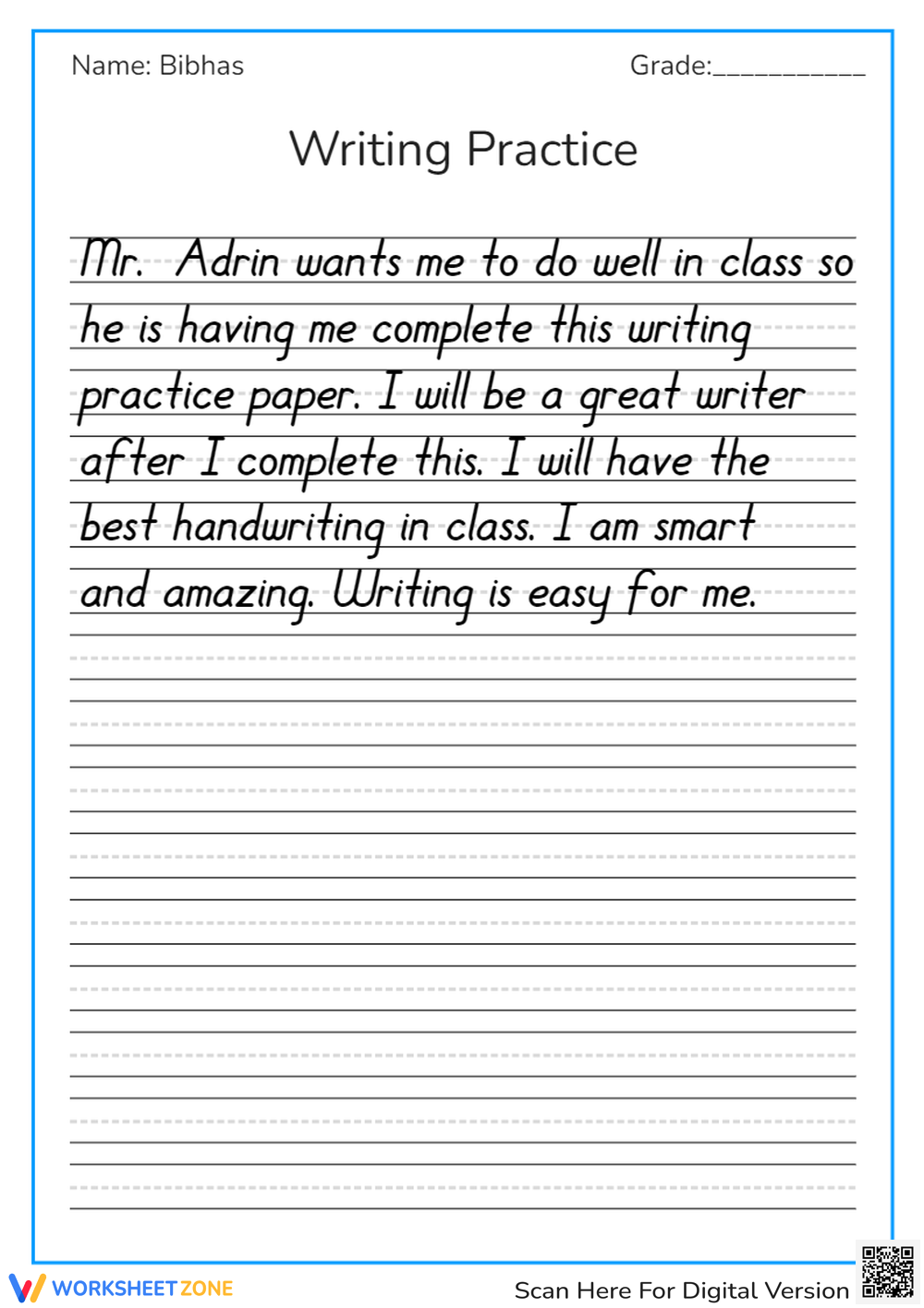 Grade 4 Handwriting Worksheets amp Printable