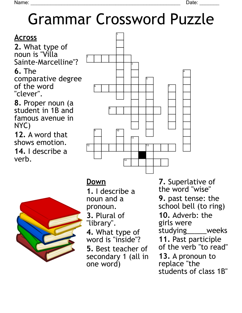 English Language Crossword Puzzles Printable