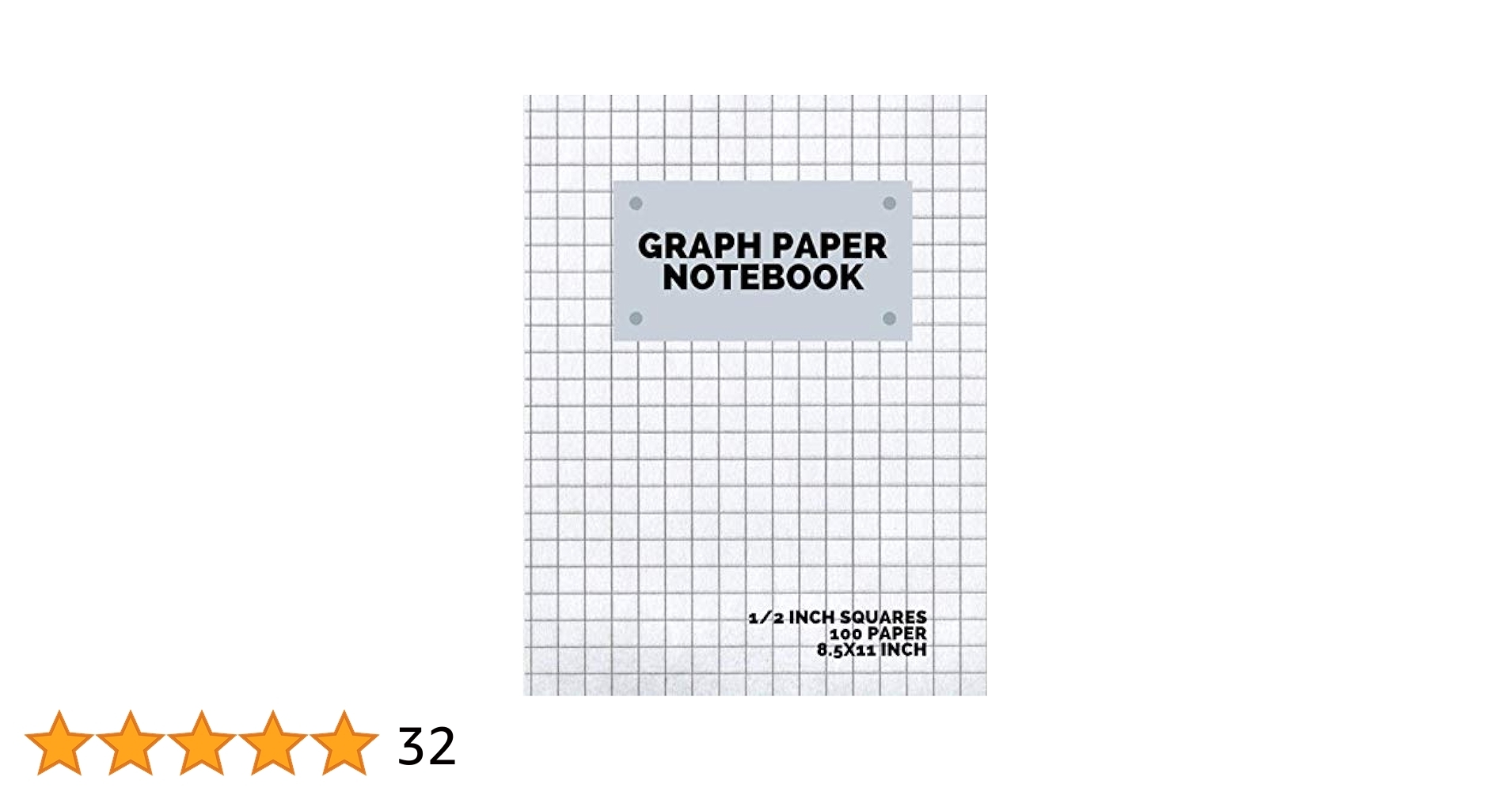 Graph Paper Notebook 1 2 Inch Squares 100 Pages Graphing Grid Paper Extra Large 8 5x11 In 