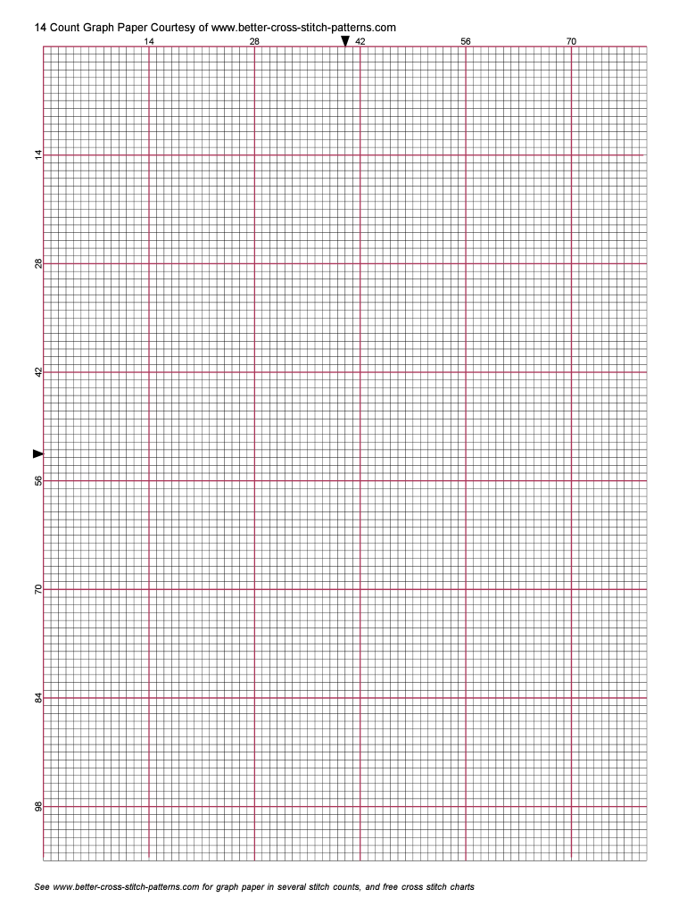 Graph Paper Small Grid 14 Count Cross Stitch Graph Paper Notebook 