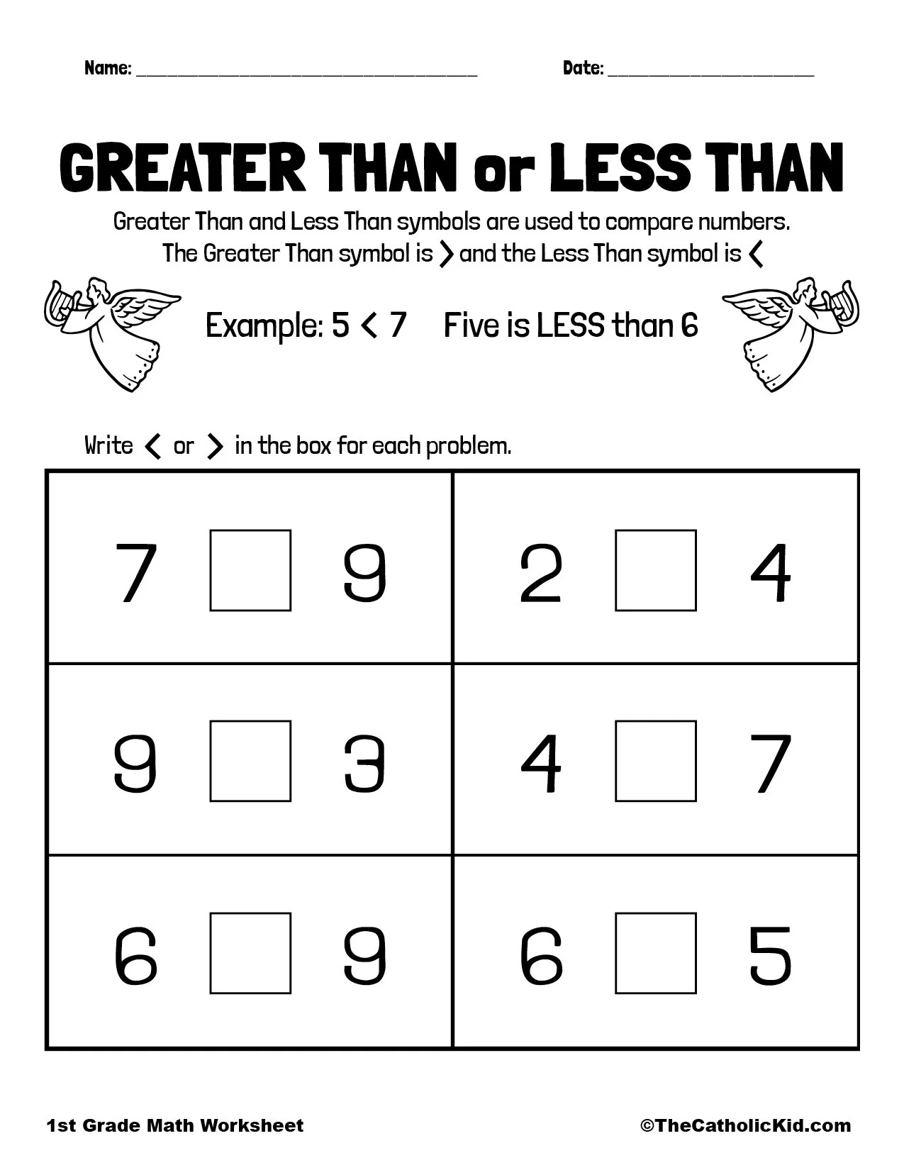 Greater Than Less Than Worksheets Free Printable