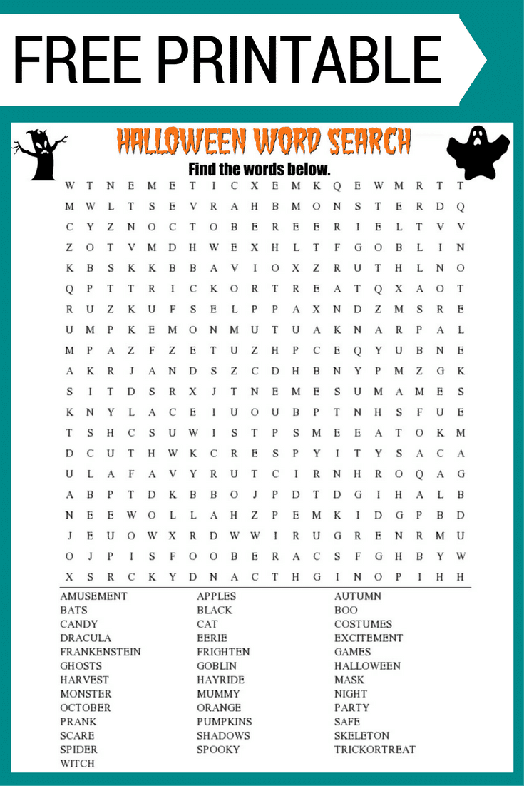 Halloween Printable Word Search Puzzles