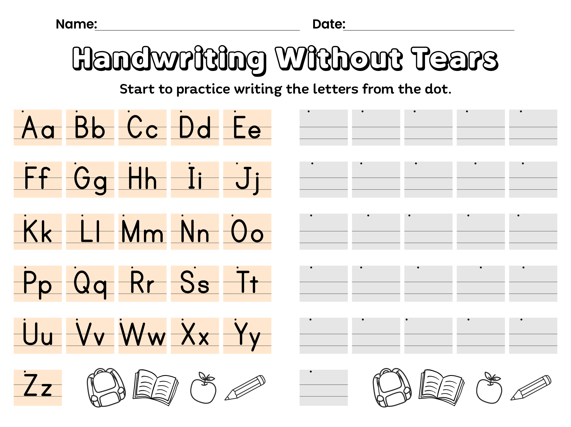 Printable Handwriting Without Tears Worksheets Pdf