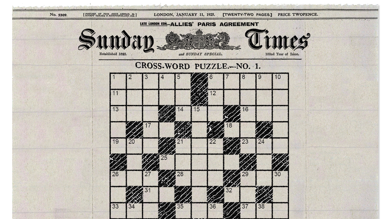 Printable Sunday Newspaper Crossword Puzzles