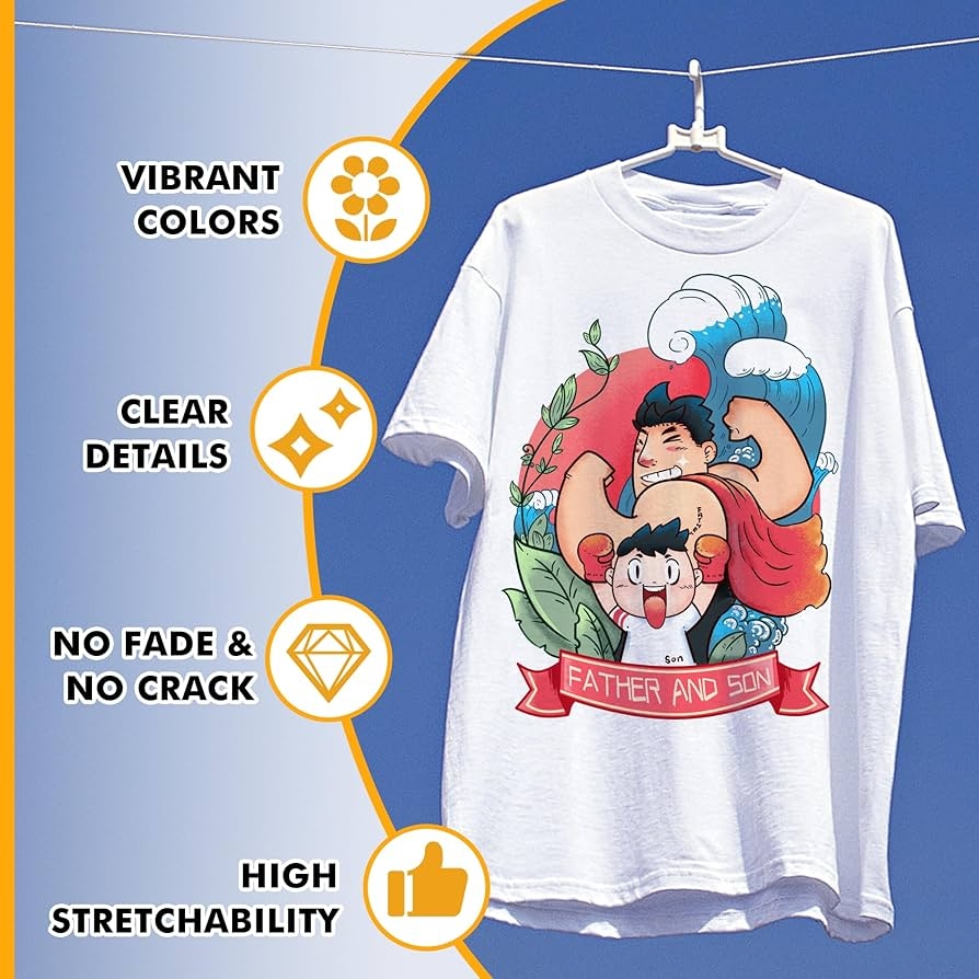 Heat Transfer Paper For White And Bright Fabric 8 5 X 11 T Shirt Transfer Paper For Inkjet Printers 10 Sheets Amazon de Stationery Office Supplies