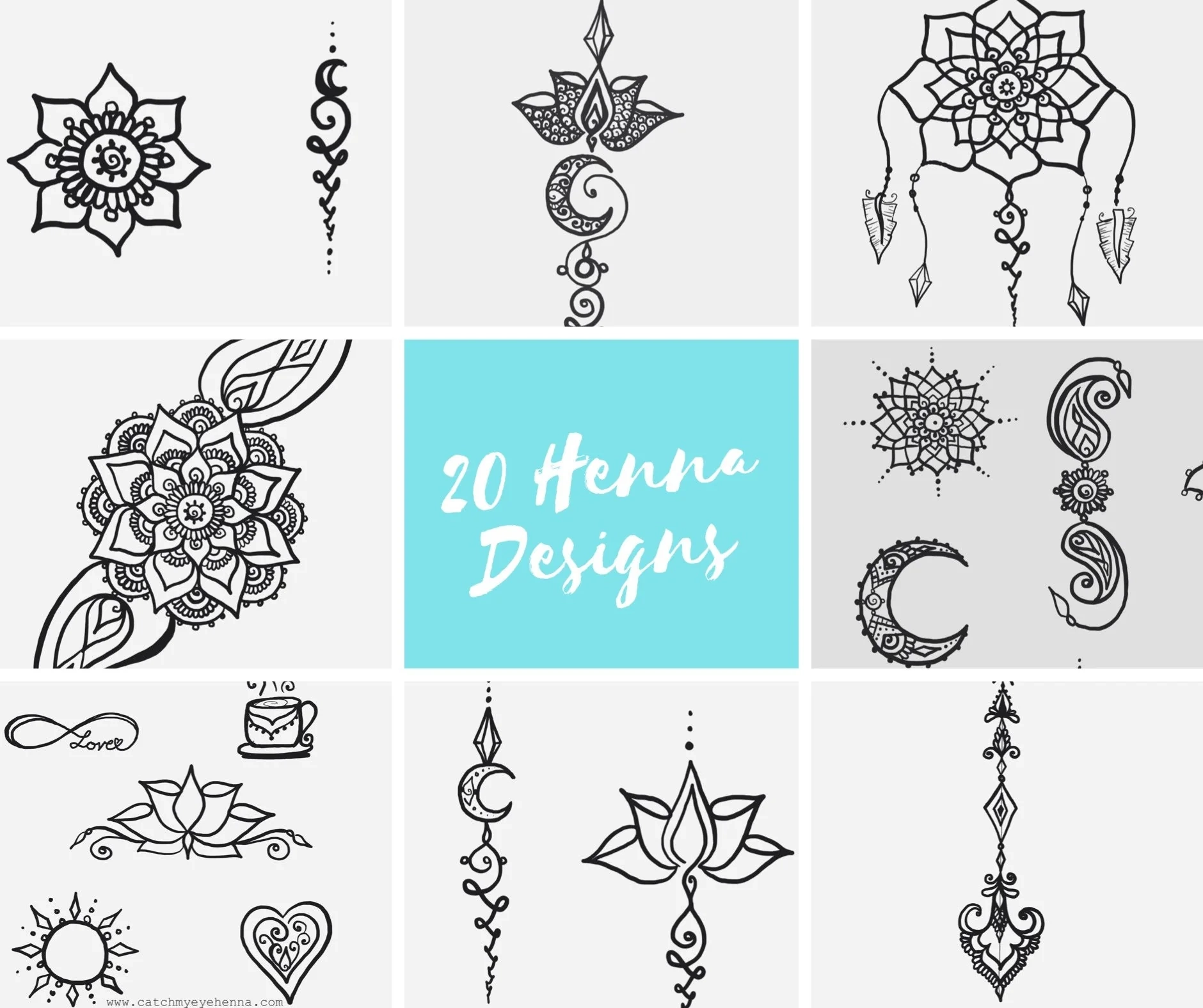 Henna Design Digital EBook 20 Original Freehand Mandala Henna Desi Catch My Eye By Karina Jo