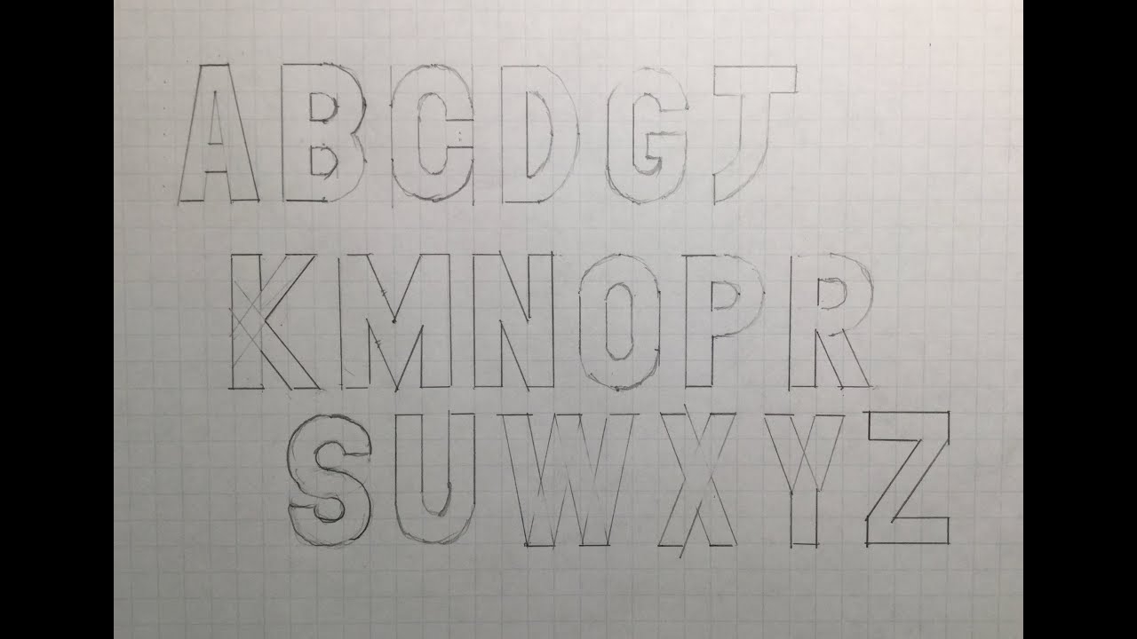 How To Draw Letters With Curves And Angles On Graph Paper