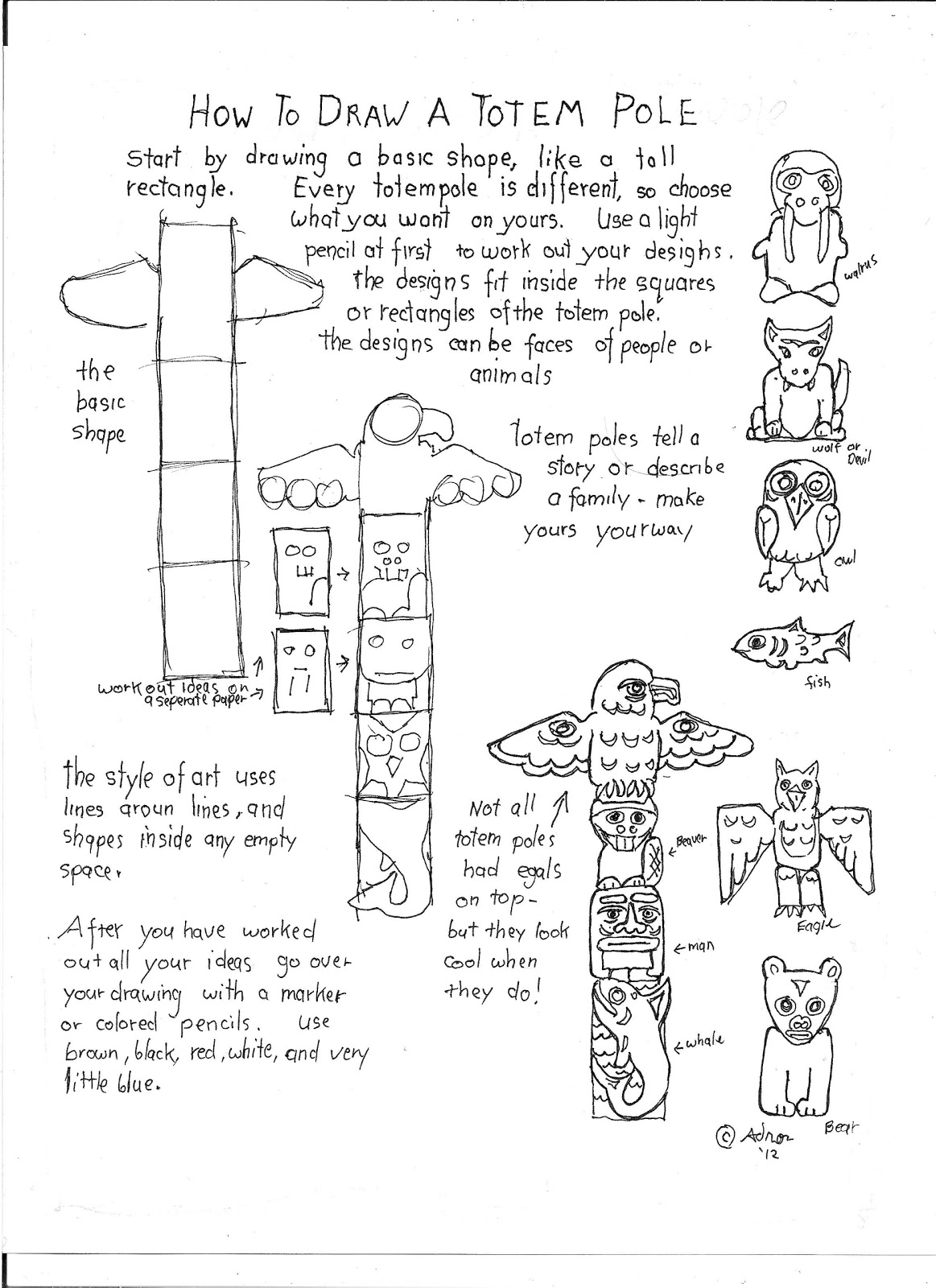 Design A Totem Pole Printable Template
