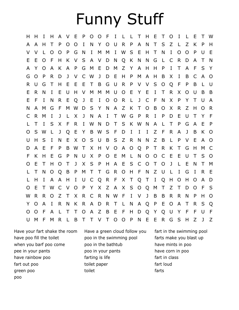 Funny Crossword Puzzles Printable
