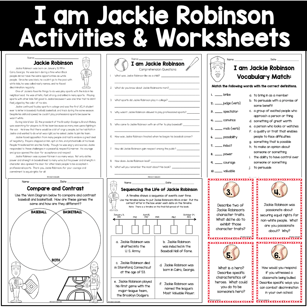 Free Printable Jackie Robinson Worksheets