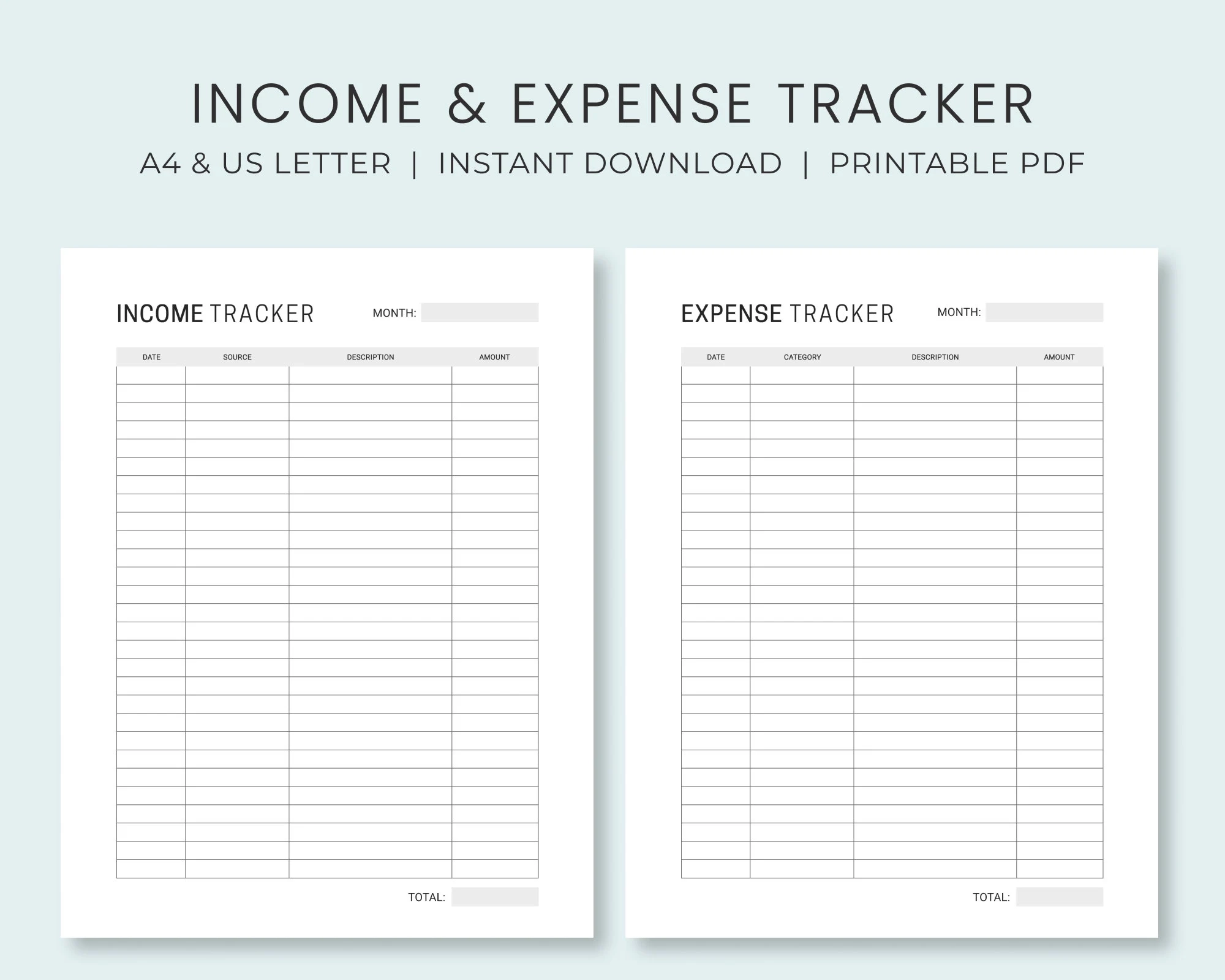 Income amp Expense Tracker Printable Geld Tracker Unternehmen 