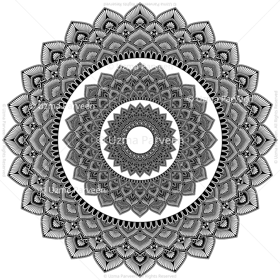 Infinite Petals Printable Mandala Artwork Uzma Designs