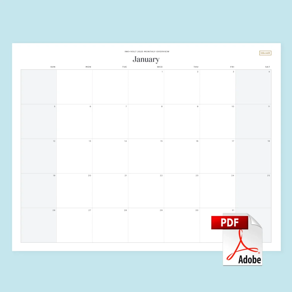 Ink Volt 2025 2026 Printable Calendars