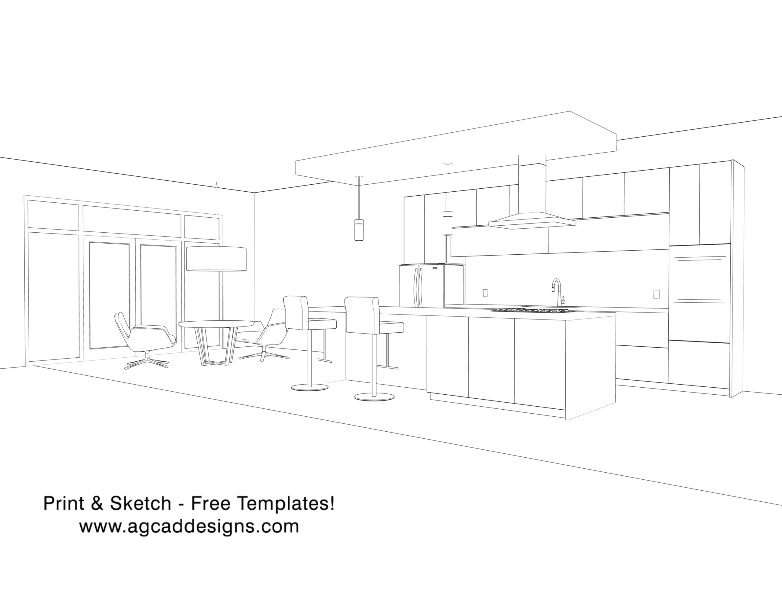 Free Printable Kitchen Layout Templates