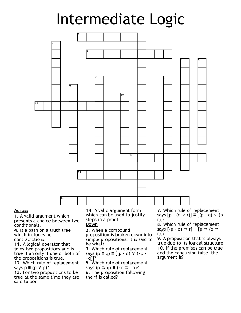 Intermediate Crossword Puzzles Printable